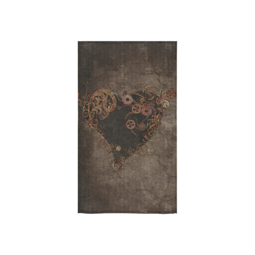A decorated Steampunk Heart in brown Custom Towel 16"x28"
