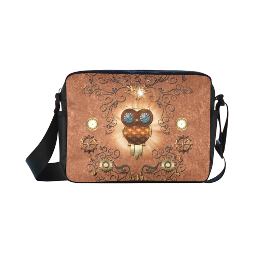 Steampunk, cute owl Classic Cross-body Nylon Bags (Model 1632)