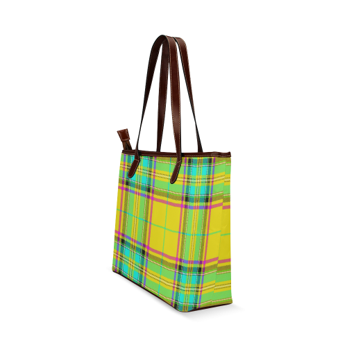 TARTAN-YELLOW Shoulder Tote Bag (Model 1646)