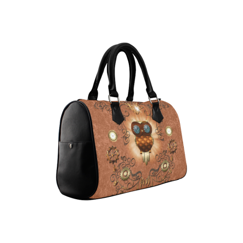 Steampunnk, cute owl Boston Handbag (Model 1621)
