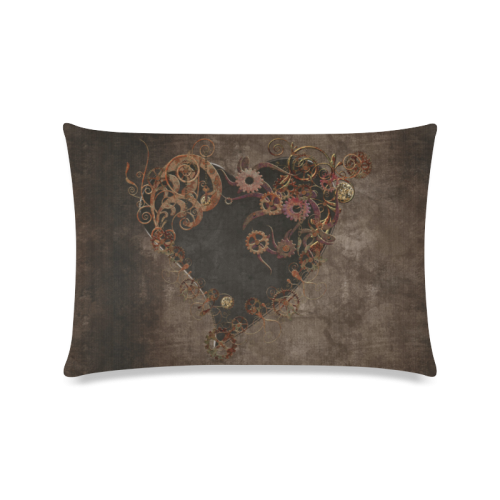 A decorated Steampunk Heart in brown Custom Zippered Pillow Case 16"x24"(Twin Sides)