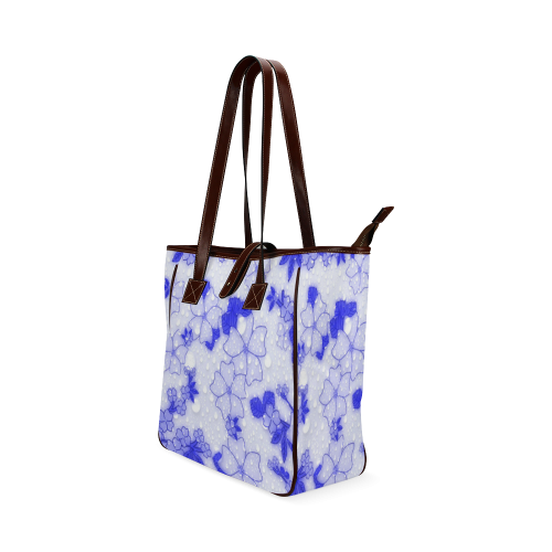 wet floral Pattern, blue Classic Tote Bag (Model 1644)