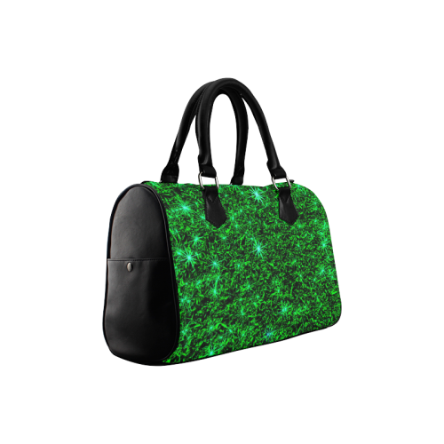 Sparkling Green - Black - Jera Nour | Boston Handbag (Model 1621)