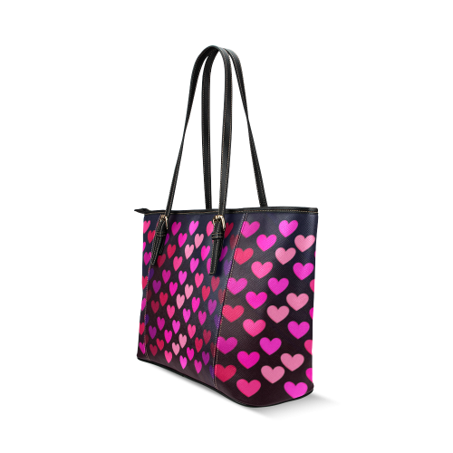 hearts on fire-2 Leather Tote Bag/Small (Model 1640)