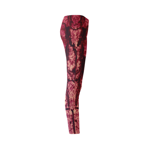 tree bark structure red Cassandra Women's Leggings (Model L01)