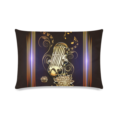 Music, microphone Custom Zippered Pillow Case 16"x24"(Twin Sides)