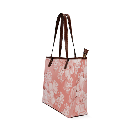 Delicate floral pattern,pink Shoulder Tote Bag (Model 1646)