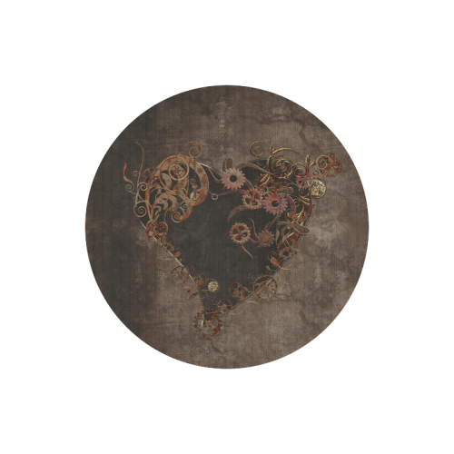 A decorated Steampunk Heart in brown Round Mousepad