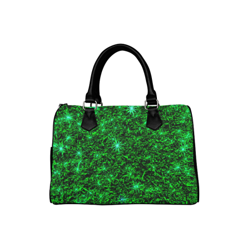 Sparkling Green - Black - Jera Nour | Boston Handbag (Model 1621)