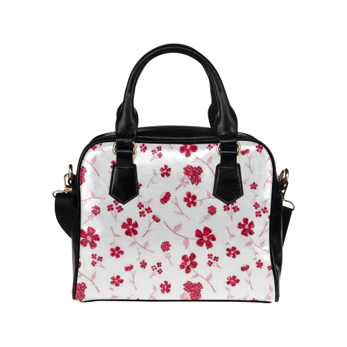 sweet sparkling floral, red Shoulder Handbag (Model 1634)