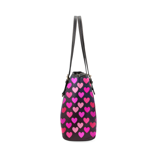 hearts on fire-2 Leather Tote Bag/Small (Model 1640)