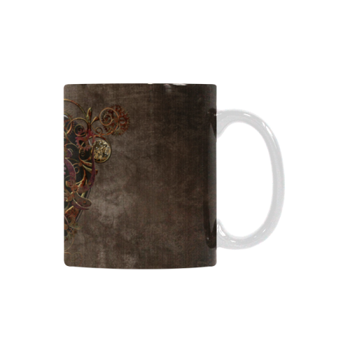 A decorated Steampunk Heart in brown White Mug(11OZ)