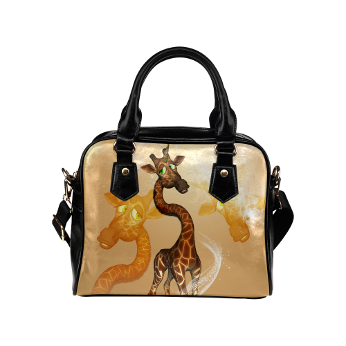 Funny giraffe Shoulder Handbag (Model 1634)