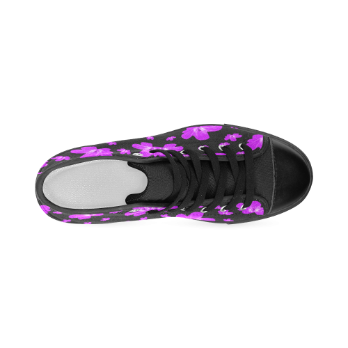 Pretty flowers in purple Women's Classic High Top Canvas Shoes (Model 017)