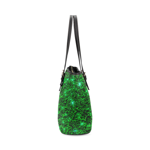Sparkling Green - Jera Nour | Leather Tote Bag/Small (Model 1640)