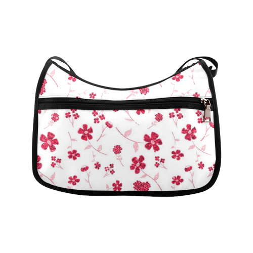 sweet sparkling floral, red Crossbody Bags (Model 1616)