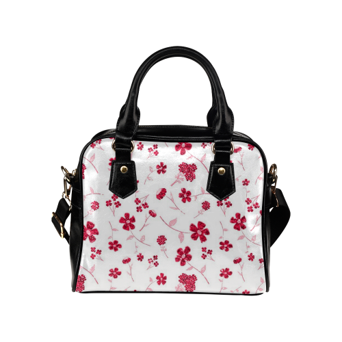 sweet sparkling floral, red Shoulder Handbag (Model 1634)