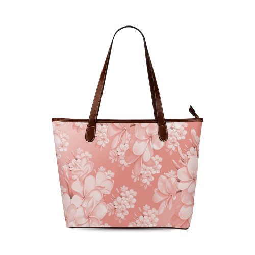 Delicate floral pattern,pink Shoulder Tote Bag (Model 1646)