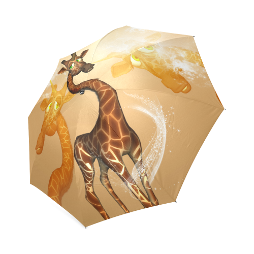 Funny unicorn giraffe Foldable Umbrella (Model U01)
