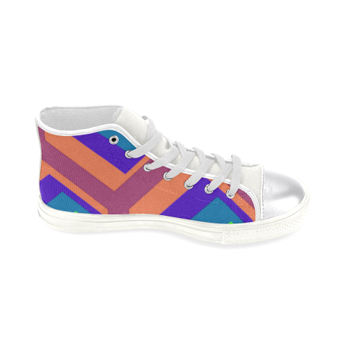 poly colors Women's Classic High Top Canvas Shoes (Model 017)