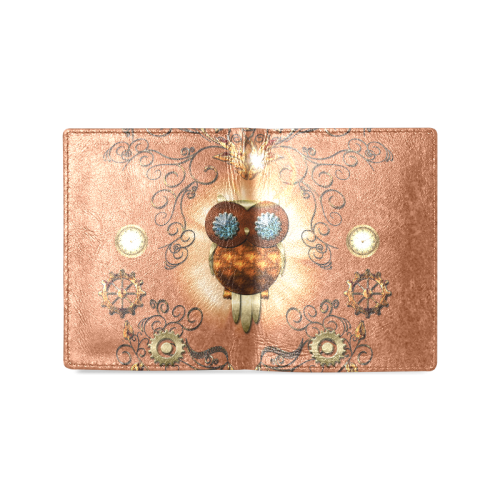 Funny owl Men's Leather Wallet (Model 1612)