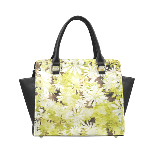 watercolor flowers Rivet Shoulder Handbag (Model 1645)