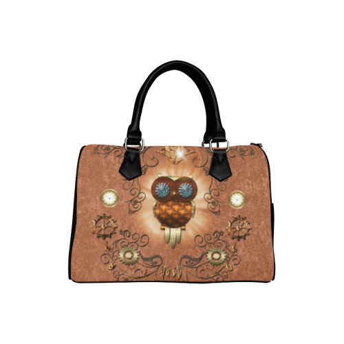 Steampunnk, cute owl Boston Handbag (Model 1621)