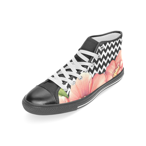 flower power Women's Classic High Top Canvas Shoes (Model 017)