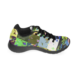 Foliage Patchwork #3 Black - Jera Nour Women’s Running Shoes (Model 020)