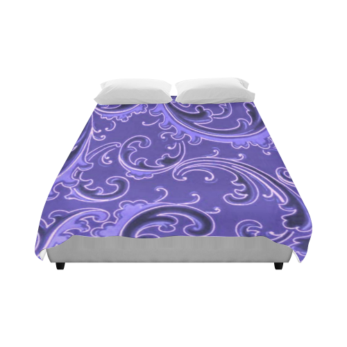 Vintage Swirls Curlicue Lavender Purple Duvet Cover 86"x70" ( All-over-print)