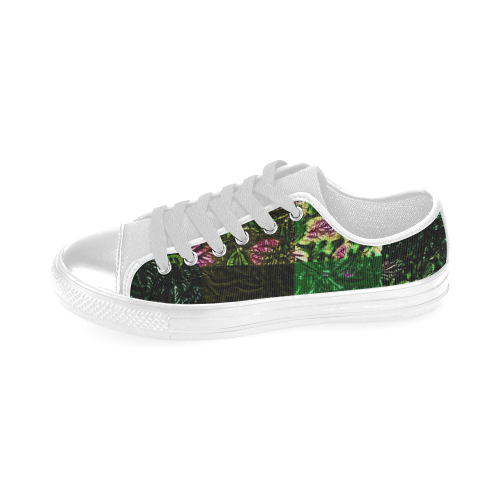 Foliage Patchwork #1 White  - Jera Nour Men's Classic Canvas Shoes (Model 018)