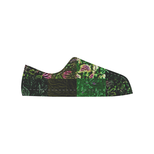 Foliage Patchwork #1 Black  - Jera Nour Men's Classic Canvas Shoes (Model 018)