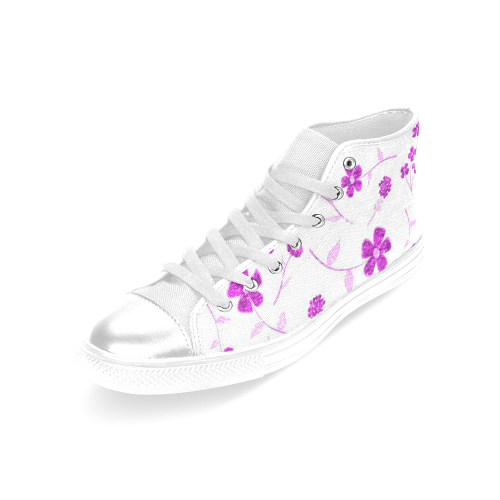 sweet sparkling floral, pink Women's Classic High Top Canvas Shoes (Model 017)