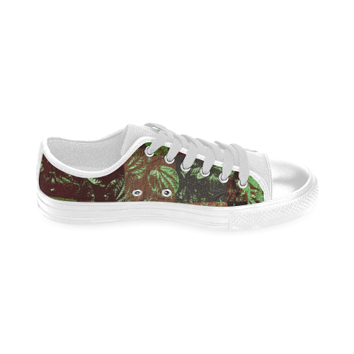 Foliage Patchwork #4 White - Jera Nour Men's Classic Canvas Shoes (Model 018)