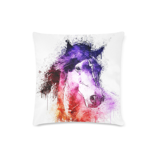 watercolor horse Custom Zippered Pillow Case 16"x16" (one side)