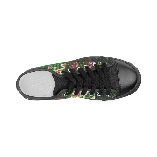 Foliage Patchwork #1 Black  - Jera Nour Men's Classic Canvas Shoes (Model 018)