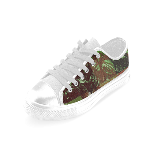 Foliage Patchwork #4 White - Jera Nour Men's Classic Canvas Shoes (Model 018)