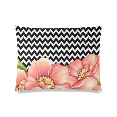 flower power Custom Zippered Pillow Case 20"x26"(Twin Sides)