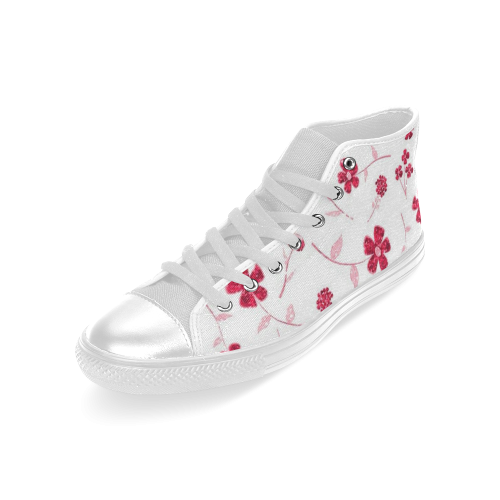 sweet sparkling floral, red Men’s Classic High Top Canvas Shoes (Model 017)