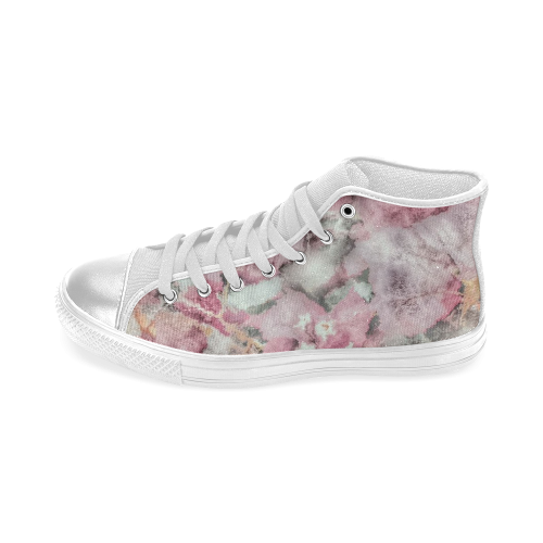 soft floral Women's Classic High Top Canvas Shoes (Model 017)