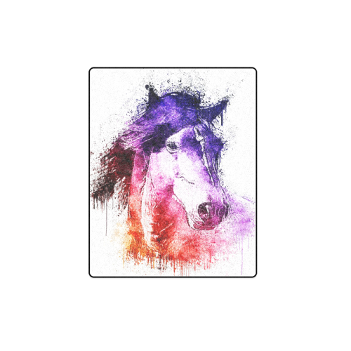 watercolor horse Blanket 40"x50"