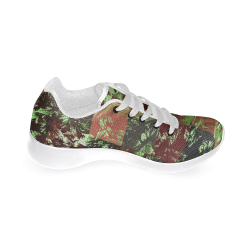 Foliage Patchwork #4 White - Jera Nour Women’s Running Shoes (Model 020)