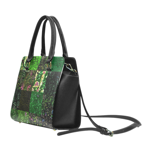 Foliage Patchwork #1 - Jera Nour Rivet Shoulder Handbag (Model 1645)