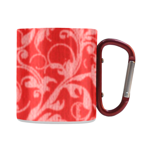 Vintage Swirls Coral Red Classic Insulated Mug(10.3OZ)