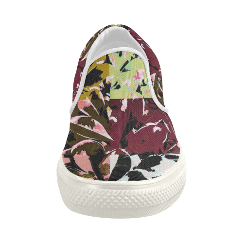 Foliage Patchwork #6 - Jera Nour Women's Slip-on Canvas Shoes (Model 019)