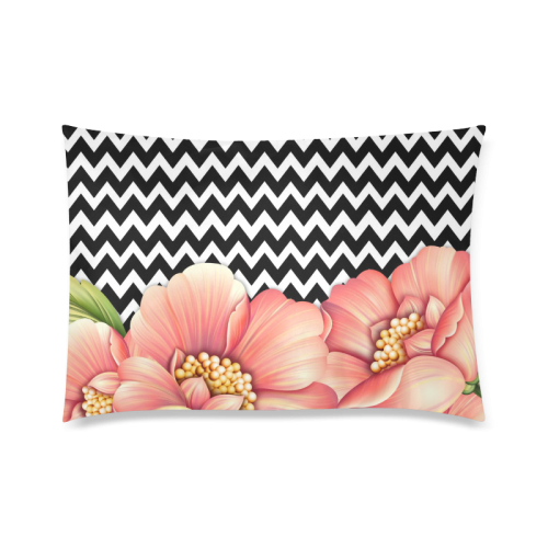 flower power Custom Zippered Pillow Case 20"x30" (one side)