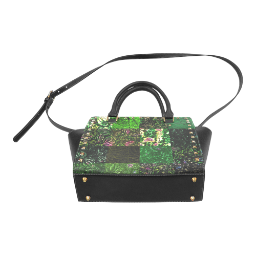 Foliage Patchwork #1 - Jera Nour Rivet Shoulder Handbag (Model 1645)