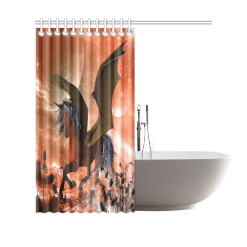 Dark unicorn Shower Curtain 69"x70"