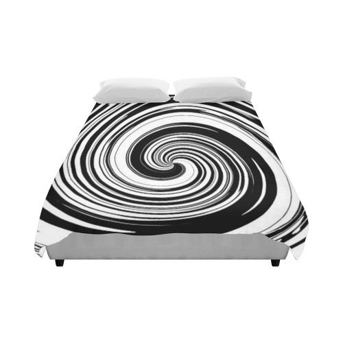 Black/White Swirl Duvet Cover 86"x70" ( All-over-print)