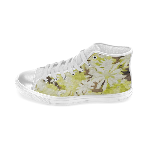 watercolor flowers Women's Classic High Top Canvas Shoes (Model 017)